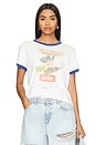 view 1 of 4 Yippee Coke Perfect Ringer Tee in White & Blue