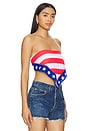 view 2 of 4 Freedom Printed Bandana Top in Red, White & Blue