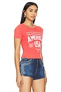 view 2 of 4 Welcome To America Baby Rib Tee Shirt in Vintage Red