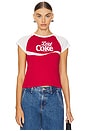 view 1 of 4 Diet Coke '94 Raglan Baby Tee in Red & White