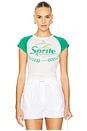 view 1 of 4 Hamptons Sprite Tournament Baby Tee in White & Green