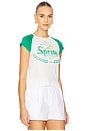 view 2 of 4 Hamptons Sprite Tournament Baby Tee in White & Green