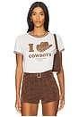 view 1 of 5 I Heart Cowboys Perfect Ringer Tee in Bone & Brown