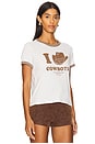 view 2 of 5 I Heart Cowboys Perfect Ringer Tee in Bone & Brown