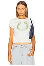view 1 of 4 Lucky Gal Baby Tee in White