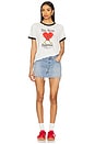 view 4 of 4 This. Never. Happened Ringer Tee in White & Black