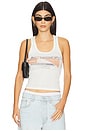 view 1 of 4 Coors Americas Fine Light Beer Rib Tank Top in White