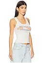 view 2 of 4 Coors Americas Fine Light Beer Rib Tank Top in White
