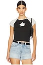 view 1 of 4 Stardom Baby Tee in Black Snow & White