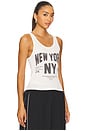 view 2 of 5 Welcome To New York Rib Tank Top in White