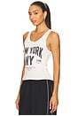 view 3 of 5 Welcome To New York Rib Tank Top in White