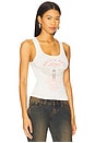 view 2 of 4 Coca Cola Rock & Roll Rib Tank Top in White
