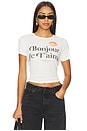 view 1 of 4 Bonjour Je T'aime Baby Tee in White