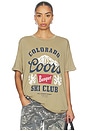view 1 of 4 Coors Colorado Ski Club Oversized Tee in Camel Gold