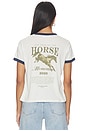 view 4 of 5 CAMISETA YEAR OF THE HORSE PERFECT RINGER in Bone & Navy Snow