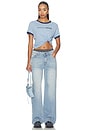 view 4 of 4 CAMISETA MOMMA NEEDS A BEER PERFECT RINGER in Chambray & Navy Snow