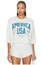 view 1 of 4 CAMISETA WELCOME TO AMERICA CROP in Pebble Heather