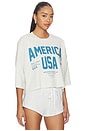 view 2 of 4 CAMISETA WELCOME TO AMERICA CROP in Pebble Heather