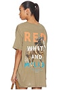 view 1 of 4 T-SHIRT RED WHITE AND MALIBU OVERSIZED in Camel Gold
