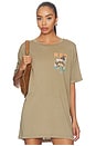 view 2 of 4 T-SHIRT RED WHITE AND MALIBU OVERSIZED in Camel Gold