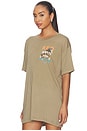 view 3 of 4 T-SHIRT RED WHITE AND MALIBU OVERSIZED in Camel Gold