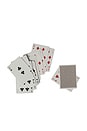 view 2 of 3 Leather Playing Card Set in Beige & Brown