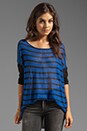 view 1 of 5 Stripe Sweater en Cobalt Blue/Black in Cobalt Blue & Black