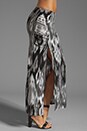 view 2 of 7 High Slit Maxi Skirt in Water Print Ikat