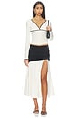view 5 of 6 JUPE MIDI MARI in Black & Off White