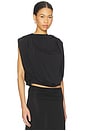 view 2 of 4 Bobi Draped Shell Top in Black