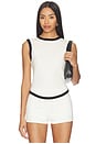 view 1 of 4 TOP SIN MANGAS MARTINE in Vanilla & Black