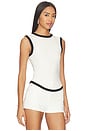 view 2 of 4 TOP SIN MANGAS MARTINE in Vanilla & Black