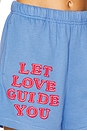 view 6 of 6 LET LOVE GUIDE YOU スウェットショートパンツ in Blue