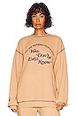 view 1 of 4 THE MAYFAIR ART CLUB You're the Inspiration Crewneck in Tan