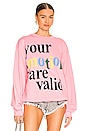 view 1 of 4 Emotions Are Valid Sweatshirt in Pink