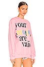 view 2 of 4 Emotions Are Valid Sweatshirt in Pink