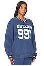 view 2 of 5 On Cloud Nine V Neck Sweatshirt in Blue