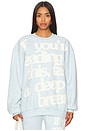 view 1 of 5 Take A Deep Breath Crewneck in Blue
