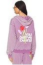 view 1 of 6 You Deserve Flowers Fitted Hoodie in Vintage Purple