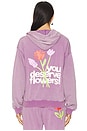 view 4 of 6 You Deserve Flowers Fitted Hoodie in Vintage Purple