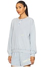 view 3 of 6 Sunny Days Are Coming Henley Sweatshirt in Blue