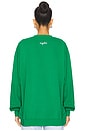 view 3 of 5 Fall in Love With Life Henley Sweatshirt in Green
