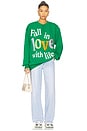 view 4 of 5 Fall in Love With Life Henley Sweatshirt in Green