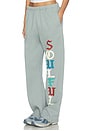 view 3 of 6 Soulful Wide Leg Sweatpants in Dusty Blue