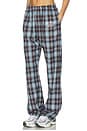 view 3 of 6 On Cloud Nine Wide Leg Plaid Pants in Brown & Blue Plaid