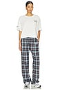 view 5 of 6 On Cloud Nine Wide Leg Plaid Pants in Brown & Blue Plaid