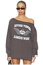 view 2 of 6 X Bella Hadid Divine Timing 222 Off-shoulder Longsleeve Top in Charcoal