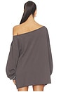 view 4 of 6 X Bella Hadid Divine Timing 222 Off-shoulder Longsleeve Top in Charcoal