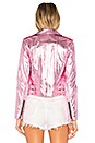 view 3 of 4 Lecce the Biker Crop Jacket in Metallic Pink
