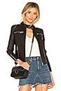 view 1 of 4 CHAQUETA CUERO LUCCA in Black & White